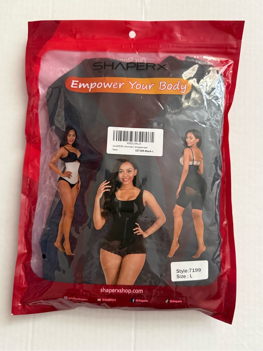 Shaperx Women's Black Compression Bodysuit - Sculpting Shapewear